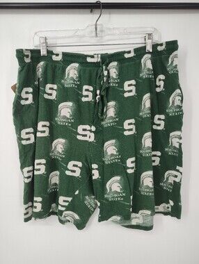 Michigan State University Green Men's Cotton Athletic Shorts Size 2XL